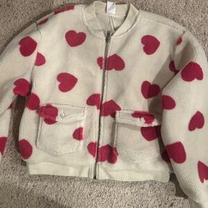 Heart Patterned Fleece Jacket new with tags xl